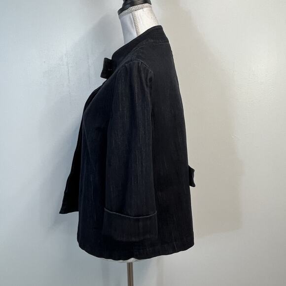 Talbots Denim Jean Jacket Women's Size M Stretch Trapeze Casual Career Boho - Picture 7 of 9